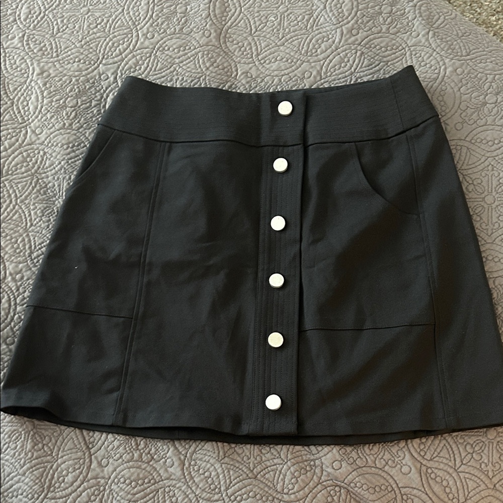 Express Black Mini Skirt with Button Detail
